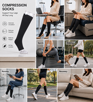Chaussettes de compression personnalisées à bout ouvert de 23 à 32 mmHg, antibactériennes, respirantes, pour femmes