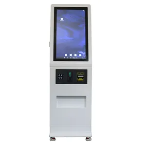 Ingresso ordini chiosco al dettaglio touch screen capacitivo da pavimento con scanner QR fattura e moneta che accettano il pagamento autoordinante ki