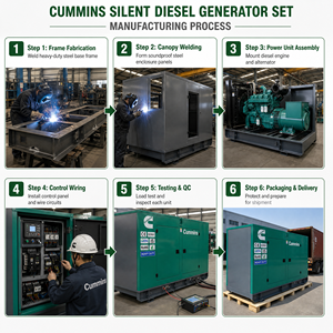 Générateur de puissance diesel triphasé AC fiable 24/7 Cummins Weichai Yuchai Perkins 150kva 160kva 200kva 250kva 300kva - Product Image 6