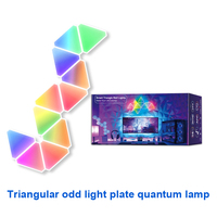 Lámpara LED de ambiente para juegos RGBIC moderna, luz de pared de sincronización de sonido blanco para PC de cuerpo de sala de estar, decoración de ambiente alimentada por USB por música