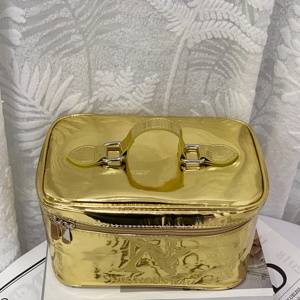 Rose Pink PU Leather Makeup Bag Embossed Logo Women Cosmetic Bag Durable Women Washing Bag for Travel - Product Image 6