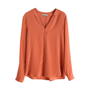 <span class=keywords><strong>Camicetta</strong></span> da donna in vera seta Modulare con scollo a V alla moda in Crepe De Chine - Product Image 6