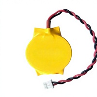 Baterai CMOS BIOS CR2032 3V Kuning Tidak Dapat Diisi Ulang dengan Kabel Konektor 2-Pin untuk Laptop PC