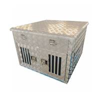 Caisse de Transport Double en Aluminium pour Chiens de Chasse, Camion, avec Rangement Supérieur