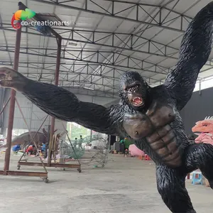 Taman Hiburan karet silikon animatronik realistis model King Kong animatronik model Goriila