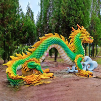 Modèle de dragon en pierre artificielle imprimé en 3D, statue d'animal mythique chinois en couleur, écologique, art de collection pour l'extérieur et l'intérieur