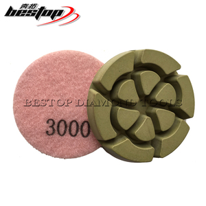 BESTOP Tampon de polissage en résine pour béton diamantée à sec de <span class=keywords><strong>3</strong></span> pouces en vente à chaud avec support à crochet et boucle Support personnalisé OEM - Product Image 2