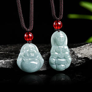 Colgante de Jadeíta Natural, Pequeño Buda Avalokiteshvara, UNISEX, Regalo Budista con Certificado de Tasación GY75/FG75 - Product Image 1