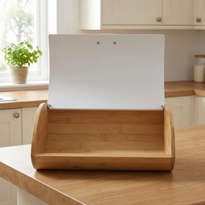 Boîte à pain en bambou Senboyuan avec couvercle, rangement pour comptoir, boîte à pain de cuisine, conteneur alimentaire anti-humidité - Product Image 2