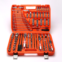 Ensemble d'outils ménagers 216 pièces, boîte à outils multi-usages pour voiture, jeu de clés à cliquet hexagonales en acier, jeu de douilles, ensemble d'outils à main