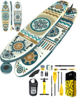 Planche de SUP gonflable portable 11' en PVC unisexe, 12,5 kg, légère, avec laisse pour la mer