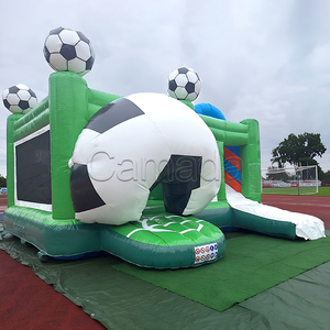 Château gonflable pour enfants avec toboggan pour jouer en extérieur sur le thème du football - Product Image 6
