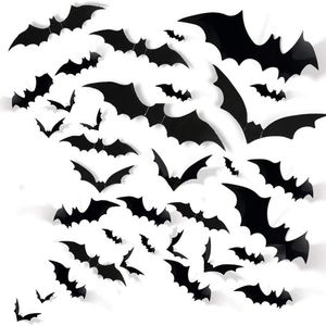 28/60 Piezas de Decoraciones de Murciélagos de Halloween, Adhesivos de Murciélagos para Pared, Calcomanías de PVC 3D, Adhesivos de Murciélagos Aterradoras para Fiestas de Halloween - Product Image 2