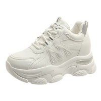 Baskets de sport pour femme hiver/printemps à lacets, amortissantes, antidérapantes, avec semelle extérieure en caoutchouc épais et tige en PU, confortables