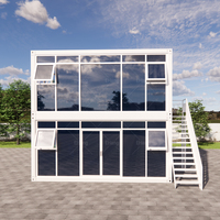 Maison modulaire à deux étages en conteneurs avec une bonne luminosité naturelle, villa préfabriquée empilable pour une vie familiale privée