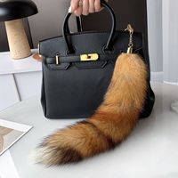 Porte-clés en fourrure de renard naturelle, véritable fourrure de renard bleue tannée, porte-clés en fourrure de renard café, porte-clés en fourrure de renard roux 40-45cm