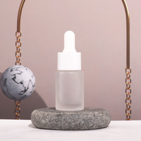 Flacon compte-gouttes en verre dépoli de 15 ml, flacon vide pour huile essentielle ou sérum, emballage personnalisé avec logo, vente en gros