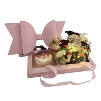 Boîte Cadeau de Luxe Portable pour la Saint-Valentin avec Rubans Décoratifs, Ruban Filé, Emballage Transparent pour Fleurs et Gâteaux - Vente en Gros