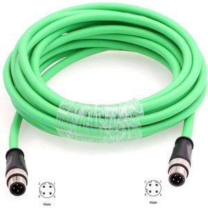 Câble Ethernet HangTon M12 4 broches codées D mâle-mâle pour caméra de vision industrielle capteur Profinet - Product Image 2