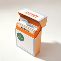 Boîte de rangement en carton rigide personnalisée avec logo, pour jeux de cartes, avec séparateurs à languettes, vente en gros
