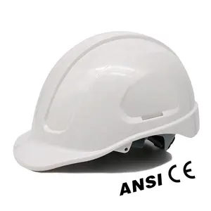 CEおよびANSIクラスE20KV絶縁ABSシェル通気穴白い電気技師ヘルメット安全ヘルメット