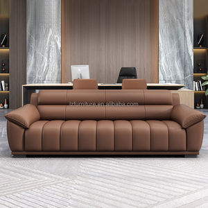 Italian Style Luxury Brown Executive Leather Office <b>Sofa</b> <b>Set</b> Office Desk Furniture Office <b>Sofa</b> - Product Image 5