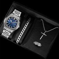 Nouvelle montre à bracelet en acier avec calendrier carré, montre-bracelet à quartz pour homme, ensemble de montres à quartz pour homme