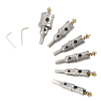 Ensemble de coupe-trou de lame en alliage dur à pointe de carbure de tailles multiples robustes Kit de scie pour métal dur 6 pièces