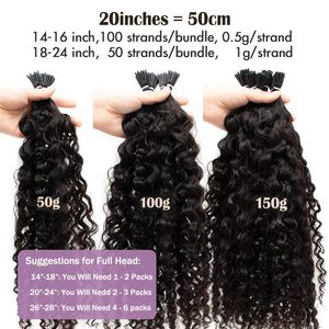 Extensioni per <span class=keywords><strong>capelli</strong></span> I-Tip effetto onda d'acqua, 100 <span class=keywords><strong>ciocche</strong></span> da 0,5g/ciocca, ricci, in vero capello Remy, con cheratina pre-incollata, per donna, 18 pollici, effetto body wave - Product Image 6