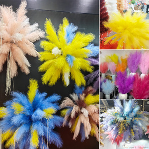 ดอกไม้ประดิษฐ์ผสมขนนกและไหม  ย้อมสีด้วยมือ  สมจริงสูง  ตกแต่งปีใหม่ - Product Image 1