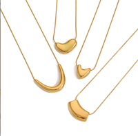 Collier en acier inoxydable incurvé géométrique pour femmes, avec un design haut de gamme et une simple chaîne dorée pour la clavicule