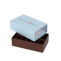 Boîte à tiroirs personnalisée de luxe pour macarons et chocolats, avec compartiments, boîte cadeau en papier rigide, logo personnalisé