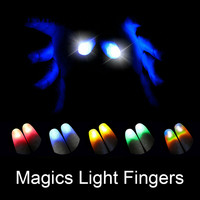 Jouets de fête d'Halloween, accessoires de magie, doigts lumineux LED, illusion lumineuse, doigts factices en soie qui disparaissent, fantastiques et durables