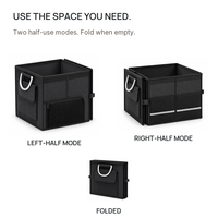 Organisateur de coffre de voiture pliable avec couvercle, boîte de rangement multi-compartiments pliable pour SUV, pour voyages et courses