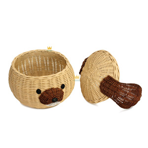 High Quality Handicraft Dog Shape Rattan <b>Woven</b> Storage <b>Baskets</b> Toy Storage <b>Basket</b> Organized <b>Basket</b> Cheap Price - Product Image 3
