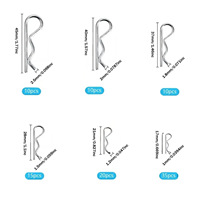 Yellow/White Zinc Plated Carbon Steel Stainless Steel R Shape Split Cotter Pin Heavy Duty Wave R Clip Lock Retaining Pin