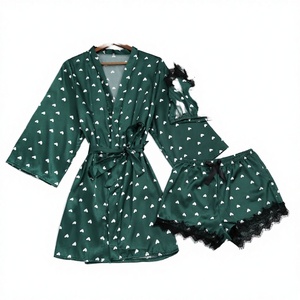 Nueva Llegada: Conjunto de Pijamas de Satén de 3 Piezas para Mujer, Talla Grande, Estampado Informal para Primavera, Ropa de Dormir con Tela Transpirable y Suave - Product Image 3