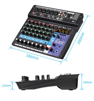 Console de musique professionnelle DBK 8 canaux, salle de conférence, DJ, effets numériques MP3, réverbération, mélangeur audio en métal et plastique