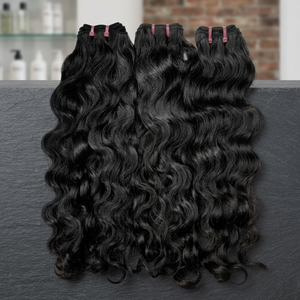 Extensiones de Cabello Humano Remy, Ondulado Profundo, Doble Trama, Tejido a Máquina, Color Negro, Empaque Individual - Product Image 3