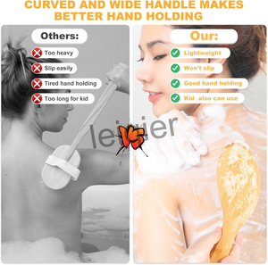 Brosse corporelle exfoliante personnalisée avec logo, en poils de sanglier naturels, brosse de douche douce pour le nettoyage du corps - Product Image 4