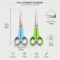 Ciseaux Chenguang personnalisables en acier inoxydable, lame 2Cr13, manche PP&TPR, tranchants, multi-usages, pour bureau, étudiants, bricolage, artisanat, découpe de papier