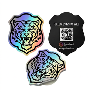 Autocollants personnalisés en vinyle PVC imperméable avec logo laser, code QR, code-barres, autocollants holographiques découpés pour les entreprises - Product Image 1