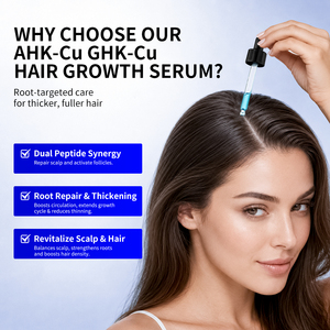 OEM/ODM 1% GHK-Cu+AHK-Cu Hair Growth serum Nourishing Fragile Hair Strands <b>Volumizing</b> Anti Breakage peptide hair growth serum - Product Image 5
