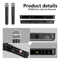 Système sans fil vocal double BLX288 Beta58A SM58 professionnel PG58 pour les performances live et les applications de microphones de scène