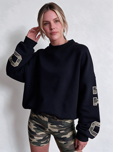 Felpa Grafica Mimetica con Collo Alto per Donne e Ragazze 2026, Oversize, Corta, a Maniche Lunghe, Larga, per l'Inverno - Product Image 5