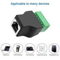 Connecteur Ethernet 6P6C RJ12 femelle avec bornier modulaire à 6 broches, adaptateur CCTV, câble audio téléphonique