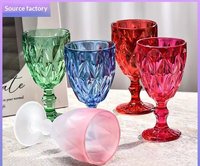 Gobelets en verre taillé diamant style européen créatif rétro 300 ml, sans pied, pour vin et jus, haute qualité, marque Feitswei, vente en gros