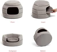 2 en 1 Deux façons d'utiliser Cat Cave House PP Cotton Form Cushion Cozy Safety Dog Bed