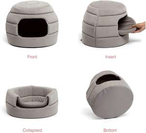 2-in-1 Hinterhof für Katzen mit zwei Möglichkeiten von Verwendung PP Baumwollform Kissen gemütliches Sicherheits-Hundebett - Product Image 3