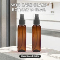 Emballage de sérum pour soins de la peau, flacons en verre ronds de 5 ml avec bouchon à vis et pompe